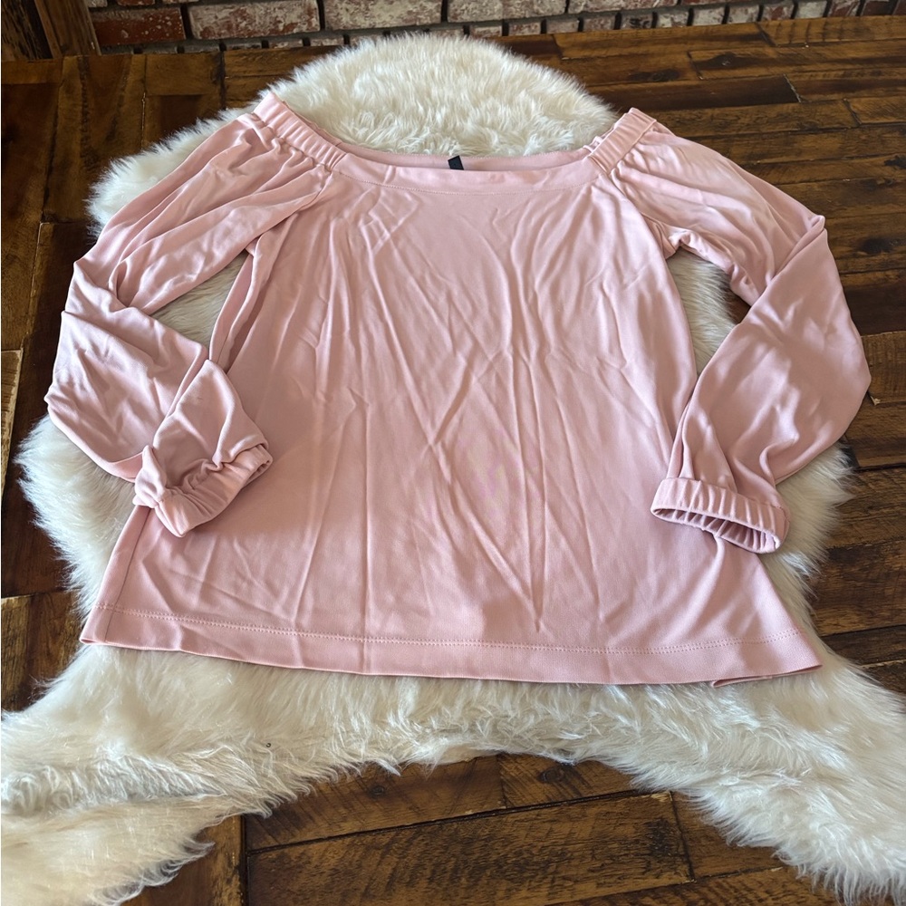 White House Black Market Blush Off-Shoulder Blouse